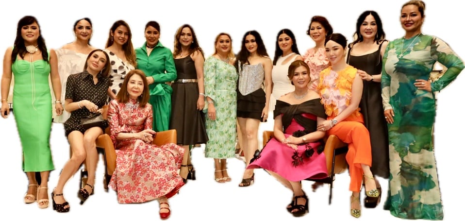 Philippine Best Dressed 2024 (from left, standing) Maricar Threadgill, Ces Rodriguez, Jamilla Gomez, Arrissa Navarro, Yolly Abalos, Vivian Caramba, Ces Miranda, Tess Chua, Daisy Tabuena, Girlie Gutierrez and Leslie Gascon; (seated) Michelle Takijima, Consul Helen Ong, Cristina Deleste and Jill Tan.